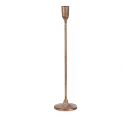 Svícen kovový, úzký na podstavci - vysoký 39 cm, zlatý