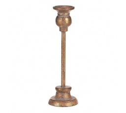Svícen vysoký kovový - výška 23 cm, na podstavci, zlatý
