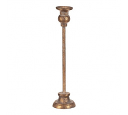 Svícen vysoký kovový - výška 31 cm, na podstavci, zlatý