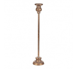 Svícen vysoký kovový - výška 38 cm, na podstavci, zlatý