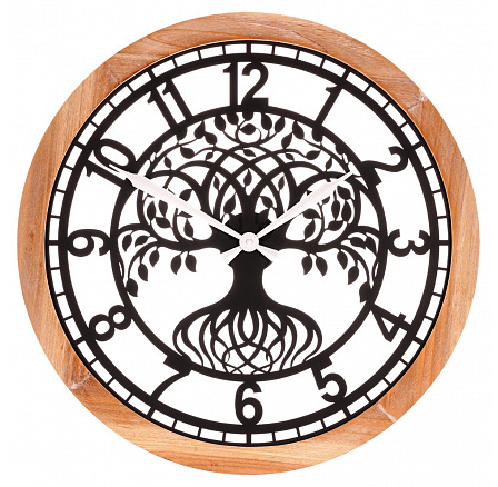 Hodiny nástěnné - pr. 60 cm, kov a MDF, strom života