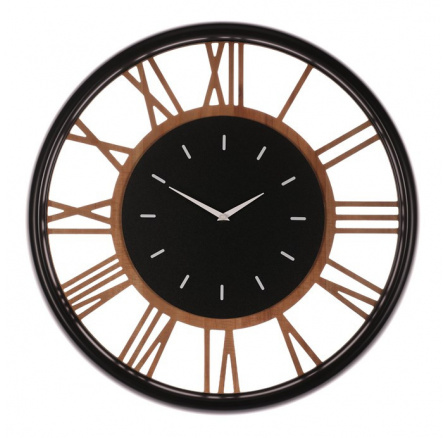 Hodiny nástěnné - římské číslice, kov a MDF, 60 cm