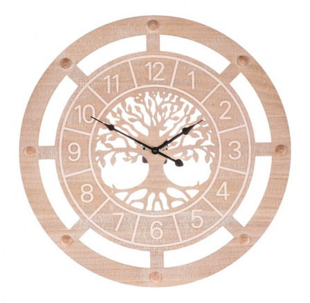 Hodiny nástěnné - strom života, MDF, hnědé, 60 cm