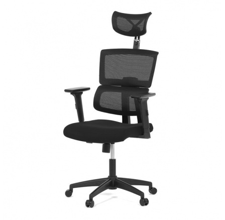 Kancelářská židle, houpací mechanismus, černá síťovina, KA-B1025 BK