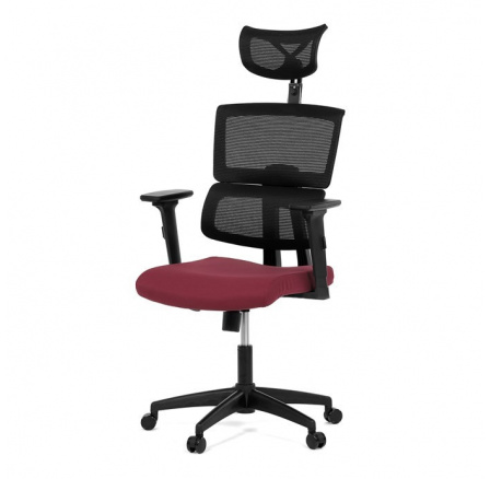 Kancelářská židle, houpací mechanismus, červená síťovina, KA-B1025 BOR