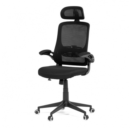 Kancelářská židle, houpací mechanismus, černá síťovina, KA-Q842 BK
