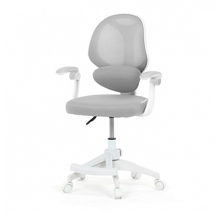 Dětská židle, výškově nastavitelná, šedá síťovina, KA-W8008 GREY