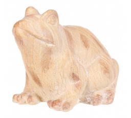 Žába - zahradní figurka, větší, polyresin, imitace dřeva