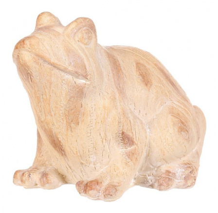 Žába - zahradní figurka, větší, polyresin, imitace dřeva