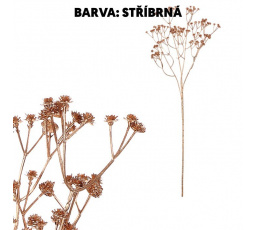 Gypsophila - umělá větev s kvítky, stříbrná barva