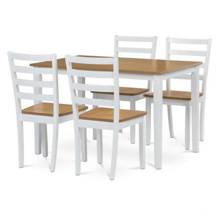 Jídelní set s 4 židlemi, 120x75x75cm, masiv, přírodní, VESPA OAK