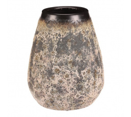 Váza keramická - výška 32 cm, béžovo-šedá
