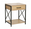 Noční stolek přírodní dub/černý rám SN7-FX