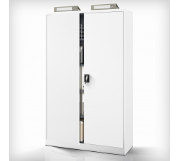 Bílá kovová kancelářská skříň na dokumenty JAN II, 1150 x 1850 x 400 mm