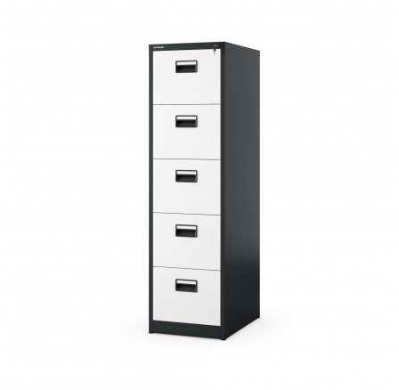 Kovová kartotéková skříň SARA V5, 460 x 1630 x 620 mm, antracitově-bílá Kovová kartotéková skříň SARA V5, 460 x 1630 x 620 mm, antracitově-bílá
