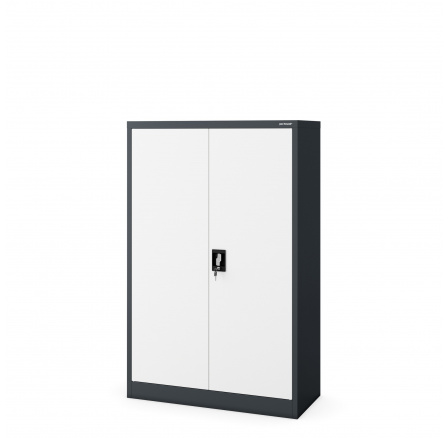 Kancelářská kovová skříň na dokumenty KEVIN, 900 x 1400 x 400 mm, antracitově-bílá Kancelářská kovová skříň na dokumenty KEVIN, 900 x 1400 x 400 mm, antracitově-bílá