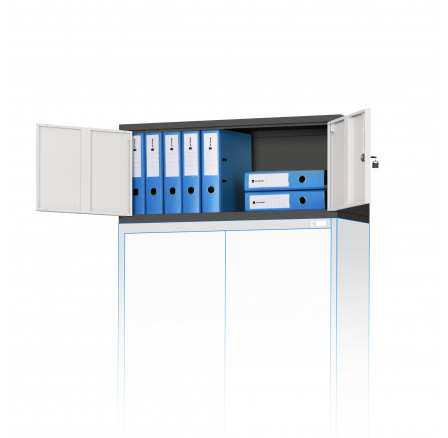 Nástavec na skříň EVA, 900 x 380 x 400 mm, antracitově-bílá Nástavec na skříň EVA, 900 x 380 x 400 mm, antracitově-bílá