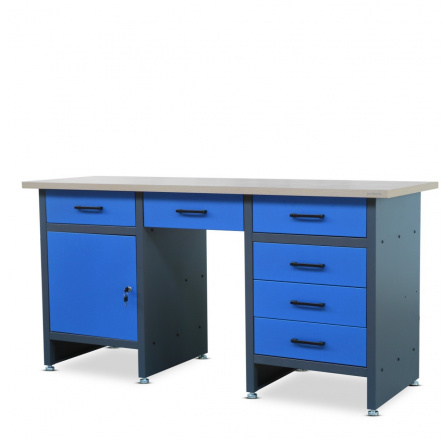 Dílenský stůl FRANK, 1700 x 850 x 600 mm, antracitově-modrý Dílenský stůl FRANK, 1700 x 850 x 600 mm, antracitově-modrý