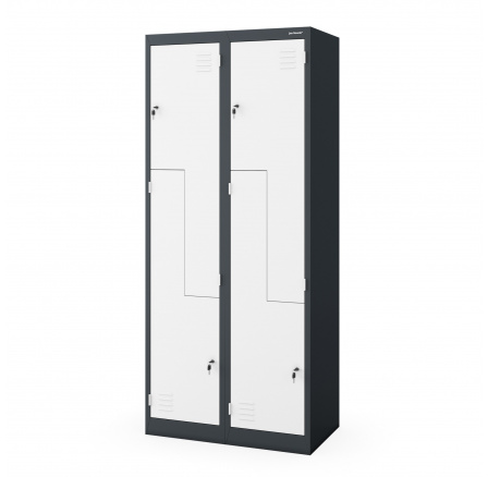 Šatní skříň typu L JULIA, 800 x 1850 x 450 mm, antracitově-bílá Šatní skříň typu L JULIA, 800 x 1850 x 450 mm, antracitově-bílá
