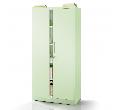 Kancelářská skříň JAN, 900 x 1850 x 400 mm, Fresh Style: pastelově zelená Kancelářská skříň JAN, 900 x 1850 x 400 mm, Fresh Style: pastelově zelená