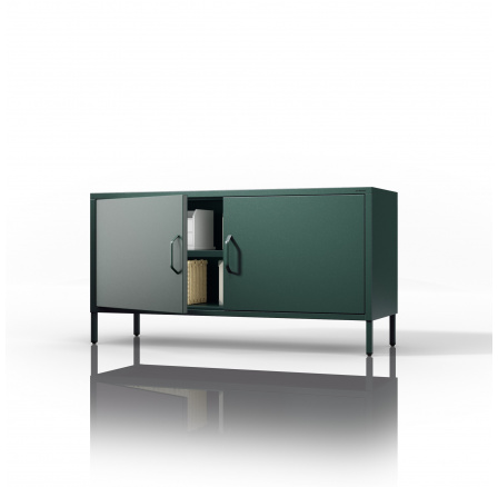 Nízká kovová skříňka na nožkách lahvově zelená Moderní ROSA, 1150 x 595 x 400 mm Nízká kovová skříňka na nožkách lahvově zelená Moderní ROSA, 1150 x 595 x 400 mm