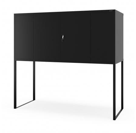 Kovová skříň do garáže GEORGE, 2250 x 2100 x 900 mm, černá