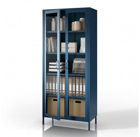 Prosklená vitrína modrá Moderní ANGELO 800 x 1850 x 450 mm Prosklená vitrína modrá Moderní ANGELO 800 x 1850 x 450 mm