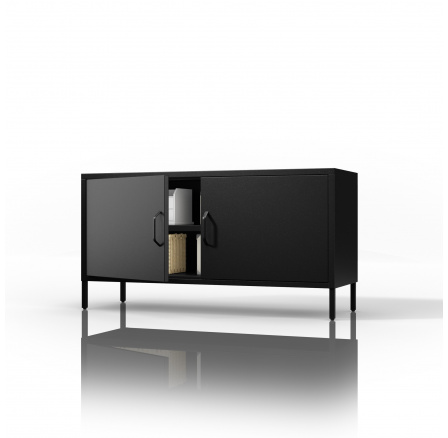 Nízká kovová skříňka černá ROSA Modern