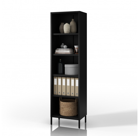 Černá kovová knihovna MARIO Moderní 500 x 1800 x 350 mm Černá kovová knihovna MARIO Moderní 500 x 1800 x 350 mm