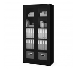 Skříň prosklená AMELIA 900 x 1850 x 400 mm, černá