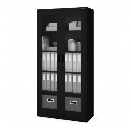 Skříň prosklená AMELIA 900 x 1850 x 400 mm, černá