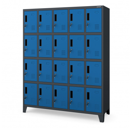 Kovová šatní skříňka BHP antracitovo-modrá: ROBERT 1360 x 1720 x 450 mm Kovová šatní skříňka BHP antracitovo-modrá: ROBERT 1360 x 1720 x 450 mm