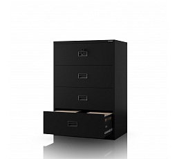 Černá kovová kartotéková skříň: SARAN XL V4, 900 x 1320 x 600 mm