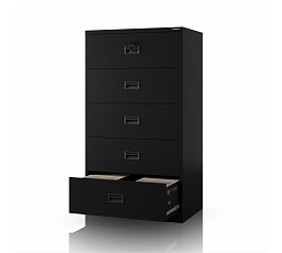 Černá kovová kartotéková skříň: SARAN XL V5, 900 x 1620 x 600 mm