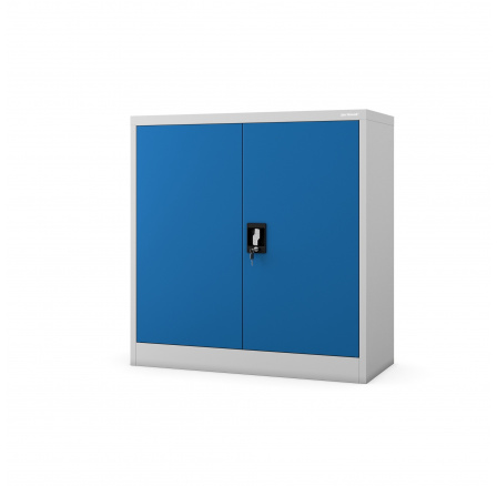 Malá uzamykatelná skříňka BEATA, 900 x 930 x 400 mm, šedo-modrá