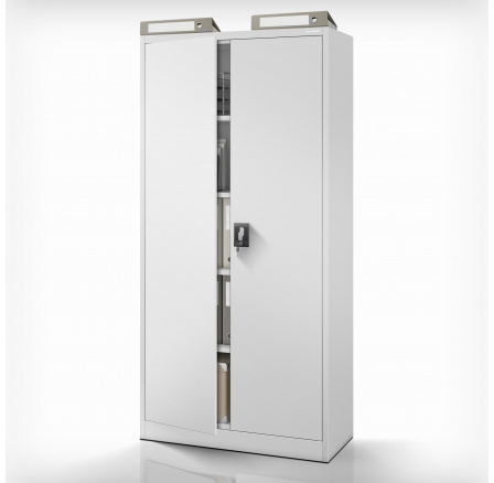 Kancelářská kovová skříň na dokumenty šedá: JAN H, 900 x 1950 x 400 mm Kancelářská kovová skříň na dokumenty šedá: JAN H, 900 x 1950 x 400 mm