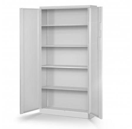 Kancelářská kovová skříň na dokumenty DANIEL, 900 x 1850 x 400 mm, šedá