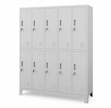 Šatní skříň na oblečení s 10 boxy šedá: BARTEK, 1360 x 1720 x 450 mm Šatní skříň na oblečení s 10 boxy šedá: BARTEK, 1360 x 1720 x 450 mm