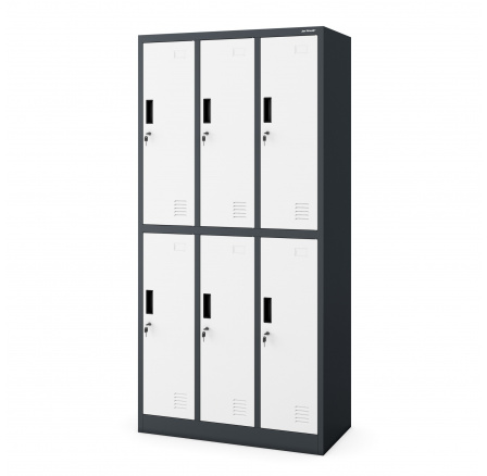 Šatní skříň antracitovo-bílá s 6 boxy IGOR, 900 x 1850 x 450 mm Šatní skříň antracitovo-bílá s 6 boxy IGOR, 900 x 1850 x 450 mm