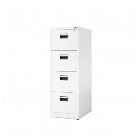 Kovová kartotéková skříň SARA V4, 460 x 1320 x 620 mm, bílá