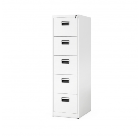 Kovová kartotéková skříň SARA V5, 460 x 1630 x 620 mm, bílá