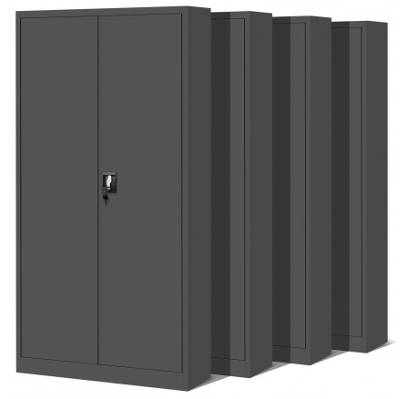 Sada 4x kancelářská kovová skříň na dokumenty JAN H, 900 x 1950 x 400 mm, antracitová Sada 4x kancelářská kovová skříň na dokumenty JAN H, 900 x 1950 x 400 mm, antracitová