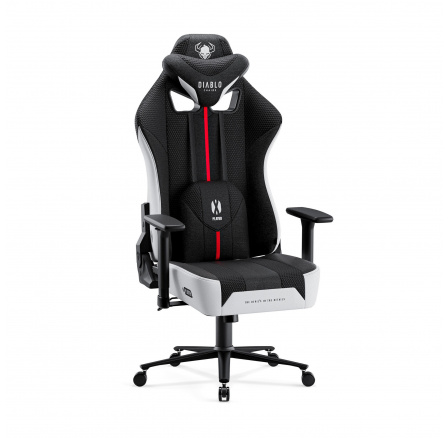 Textilní herní křeslo Diablo X-Player 2.0 Normální velikost, černo-bílý