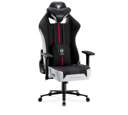 Textilní herní křeslo Diablo X-Player 2.0 King Size, černo-bílý