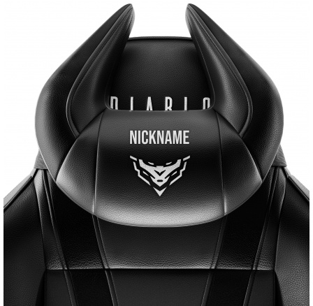 Polštář opěrka hlavy Diablo X-Horn s personalizovanou výšivkou, černá Polštář opěrka hlavy Diablo X-Horn s personalizovanou výšivkou, černá