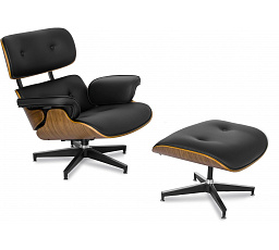 Křeslo Relaxační PALERMO s Podnožkou Černá Ekokůže