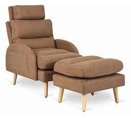 Křeslo HENRY s Podnožkou Hnědé