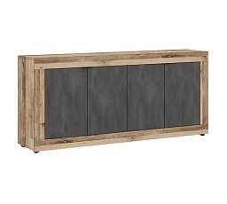 Komoda BLAGO 180 cm Černý/Surový Dub