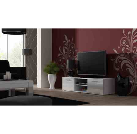 Tv komoda SOHO 140, bílá/bílá lesk
