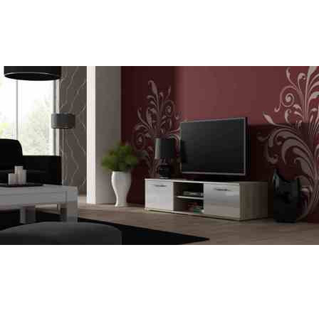Tv komoda SOHO 140, Dub sonoma/bílý lesk